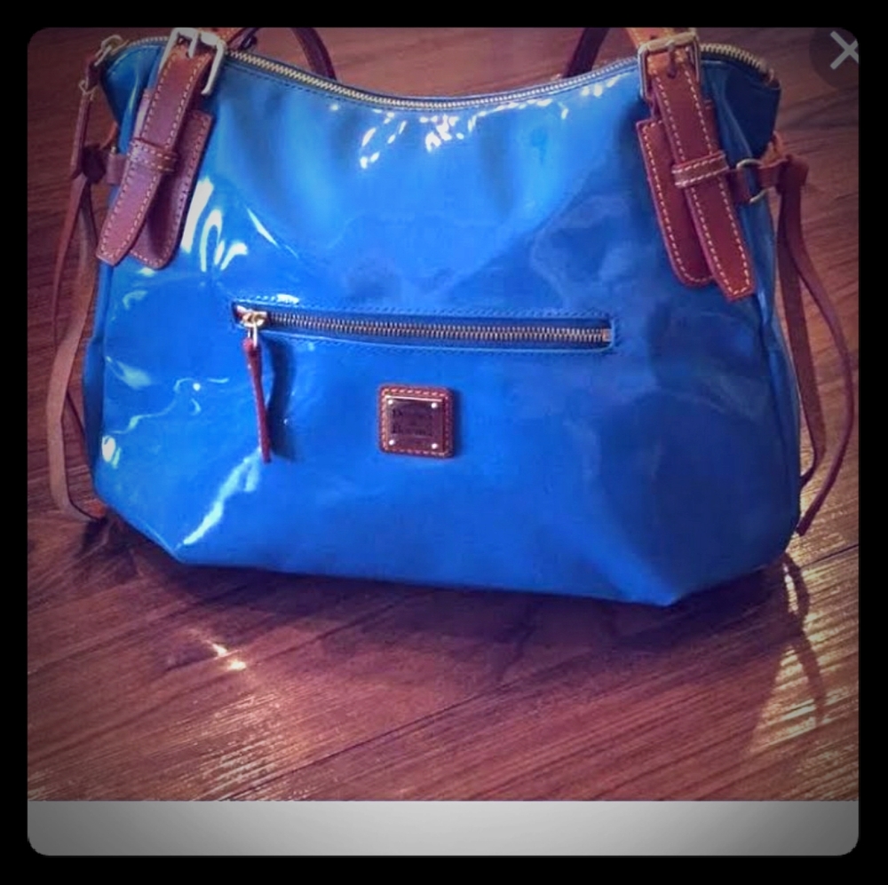 Dooney & Bourke Bright Blue Patent Leather Satchel